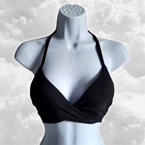 Shade & Shore Lightly Lined Ribbed Wrap-Front Bikini Top